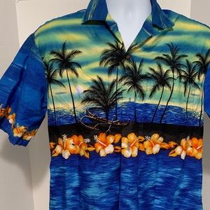 Hawaiian Togs blue sunset paradise shirt Sz M